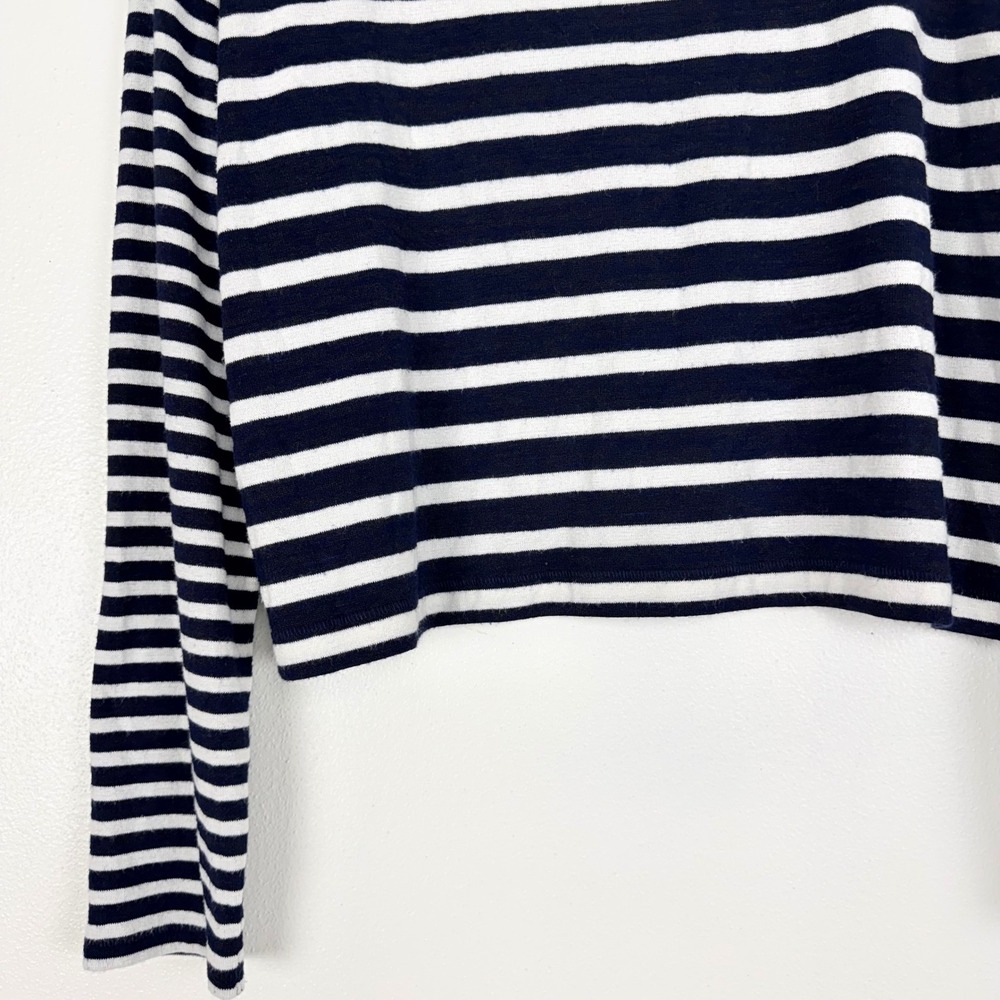 Rag & Bone Striped Long Sleeve Top Womens XS Navy White Boat Neck Rayon Blend - Picture 4 of 14